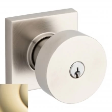 Baldwin<br />5250.003 - Contemporary Knob w/ Square Rose - Keyed Entry - Lifetime Polished Brass 5250003 Quick Ship