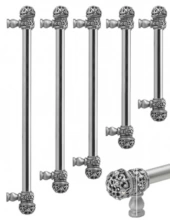 Carpe Diem Cabinet Knobs<br />5701 - Juliane Grace small finial 9" c to c appliance/long pull; 5/8" smooth bar with 52 Swarovski Crystals