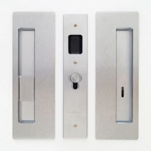 Cavilock<br />CL400B0134 - Cavity Sliders Magnetic Privacy Pocket Door Set, Snib LH (Left Hand)/ Emerg RH, Satin Chrome, for 1 3/4" Door Thickness