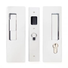 Cavilock<br />CL400C0027 - Cavity Sliders Magnetic Key Locking Pocket Door Set, Snib LH (Left Hand)/Key RH (Right Hand), Bright Chrome, for 1 3/8" Door Thickness