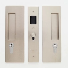 Cavilock<br />CL400C0329 - Cavity Sliders Magnetic Key Locking Pocket Door Set, Key/Key, Satin Nickel, for 1 3/8" Door Thickness