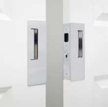 Cavilock<br />CL400D0055 - Cavity Sliders Magnetic Bi-Parting Pocket Door Set, Key/Key, Bright Chrome, for 1-3/8" Door Thickness