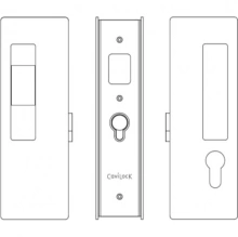 Cavilock<br />CL400C0437 - Cavity Sliders Magnetic Key Locking Pocket Door Set, Snib LH (Left Hand)/Key RH (Right Hand), Matte Black, for 1 3/4" Door Thickness