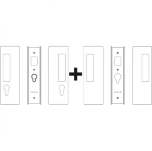 Cavilock<br />CL400D0465 - Cavity Sliders Magnetic Bi-Parting Pocket Door Set, Key/Key, Matte Black, for 1-3/4" Door Thickness