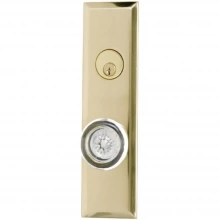 Brass Accents<br />D07-K540 J/K - Quaker Collection Deadbolt with Lever or Knob Full Plate Set