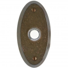 Rocky Mountain Hardware<br />DBB-E501 - Doorbell Button - 2-5/8" x 5-1/4" Oval Escutcheon