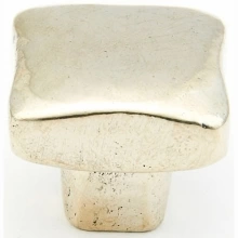 Schaub<br />765-PWB - Cast Bronze, Vinci, Square Knob, 1" diameter, Polished White Brass finish
